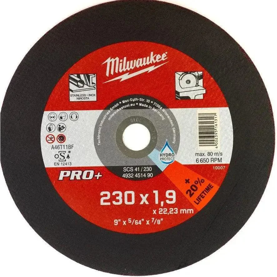 Milwaukee Dunne metaaldoorslijpschijven PRO+ SCS 41/230 x 1,9 x 22 mm - 4932451490
