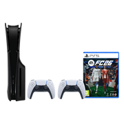 Sony PlayStation 5 Slim Disc Edition + FC 26 + Covers Zwart + Extra Controller Wit
