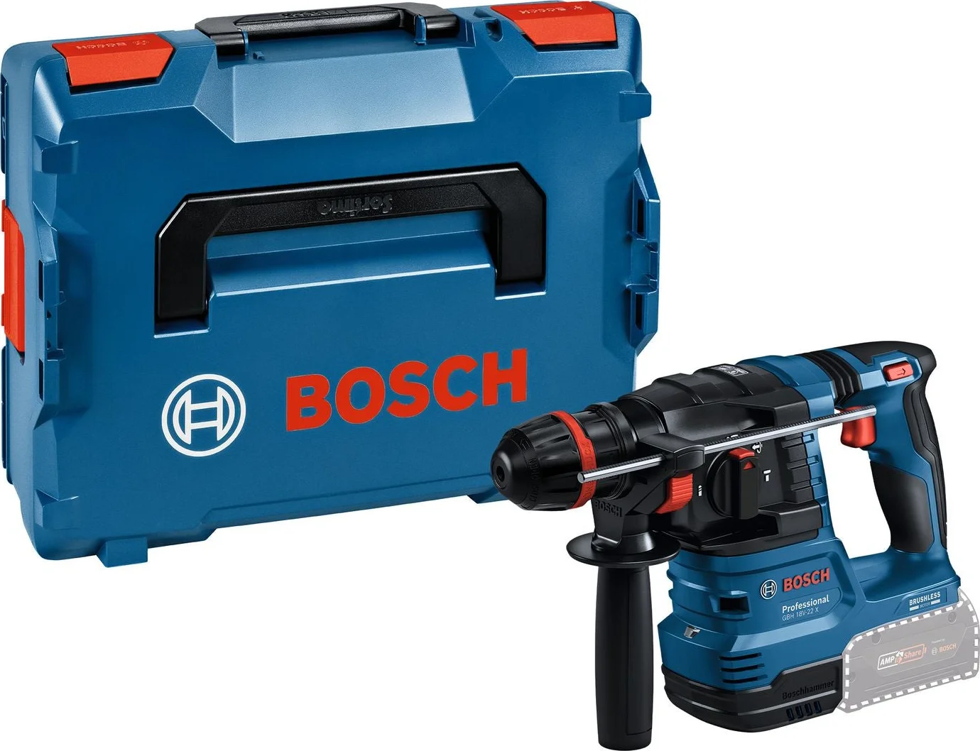 Bosch Professional GBH 18V-22 X Accu combihamer ONECHUCK SDS-Plus 2,0J 18V Basic Body in L-Boxx - 0611924102