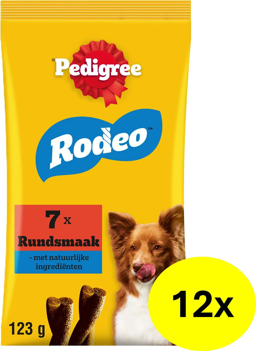 12x Pedigree Hondensnack Rodeo Rund 123 gr