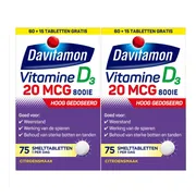 2x Davitamon Vitamine D3 20mcg Hoog Gedoseerd 75 smelttabletten