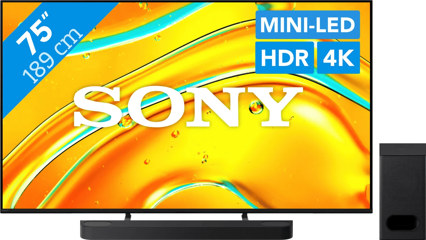 Sony Bravia 5 75" XR Mini-led (2025) + Sony Bravia Theatre Bar 6 Zwart
