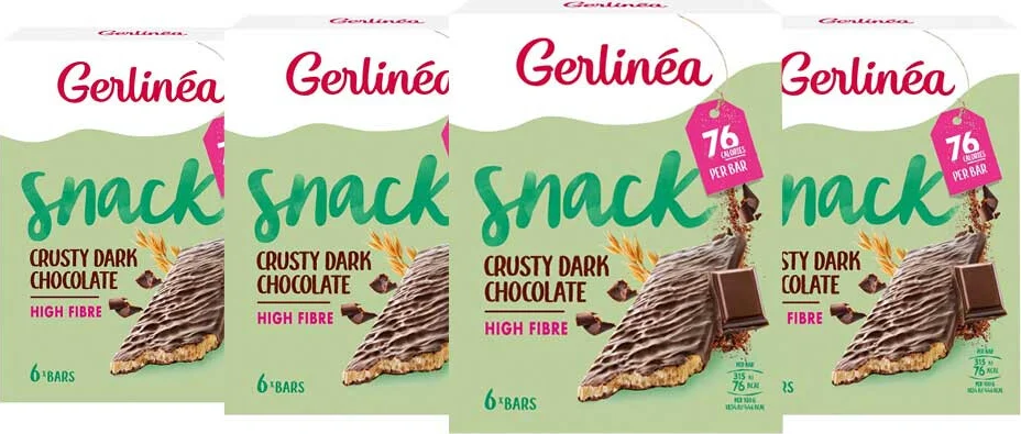 4x Gerlinea Crusty Snack Pure Chocolade 6 x 102 gr