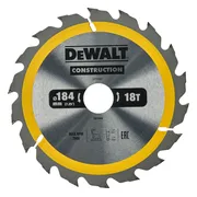 DeWALT Cirkelzaagblad voor Hout | Construction | Ø 184mm Asgat 30mm 18T - DT1941-QZ