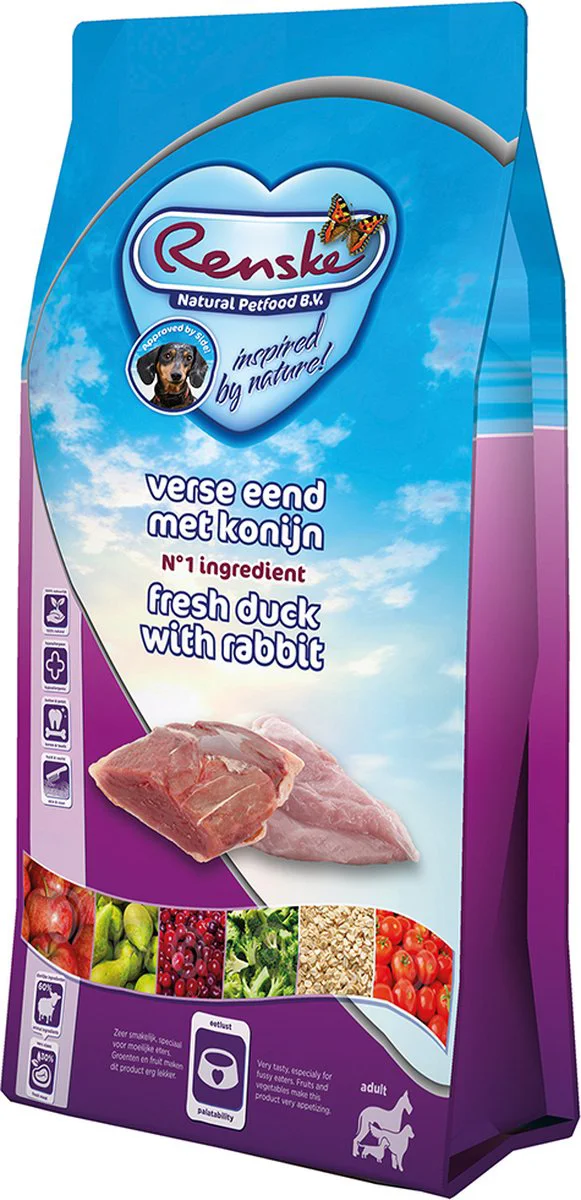 Renske Super Premium Adult Hondenvoer Eend - Konijn 600 gr