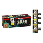 Sheba Mini Filets Kattenvoer Natvoer Gevogelte in Saus Mega Pack Maaltijdzakjes 40 x 85 gr