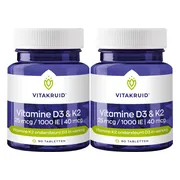 2x Vitakruid Vitamine D3 K2 90 tabletten