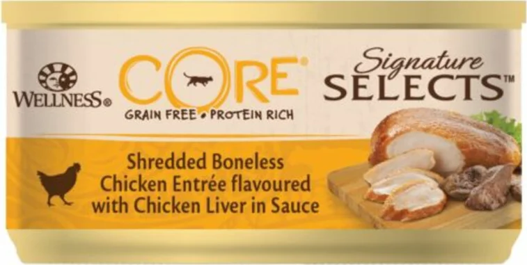 Wellness Core Kattenvoer Signature Selects Shredded Kip - Kippenlever 79 gr