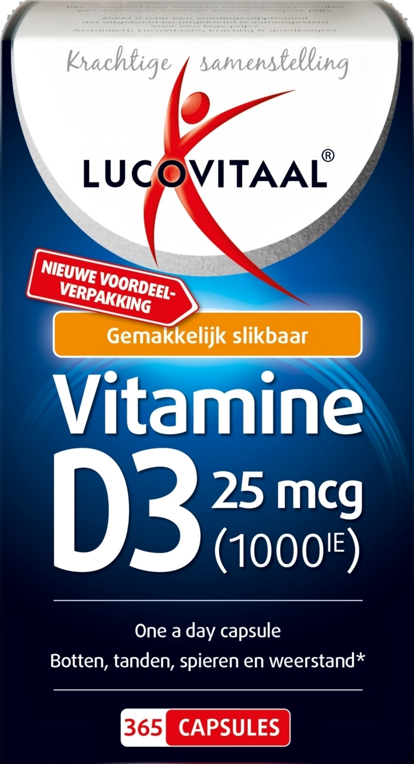 Lucovitaal Vitamine D3 25mcg 365 capsules