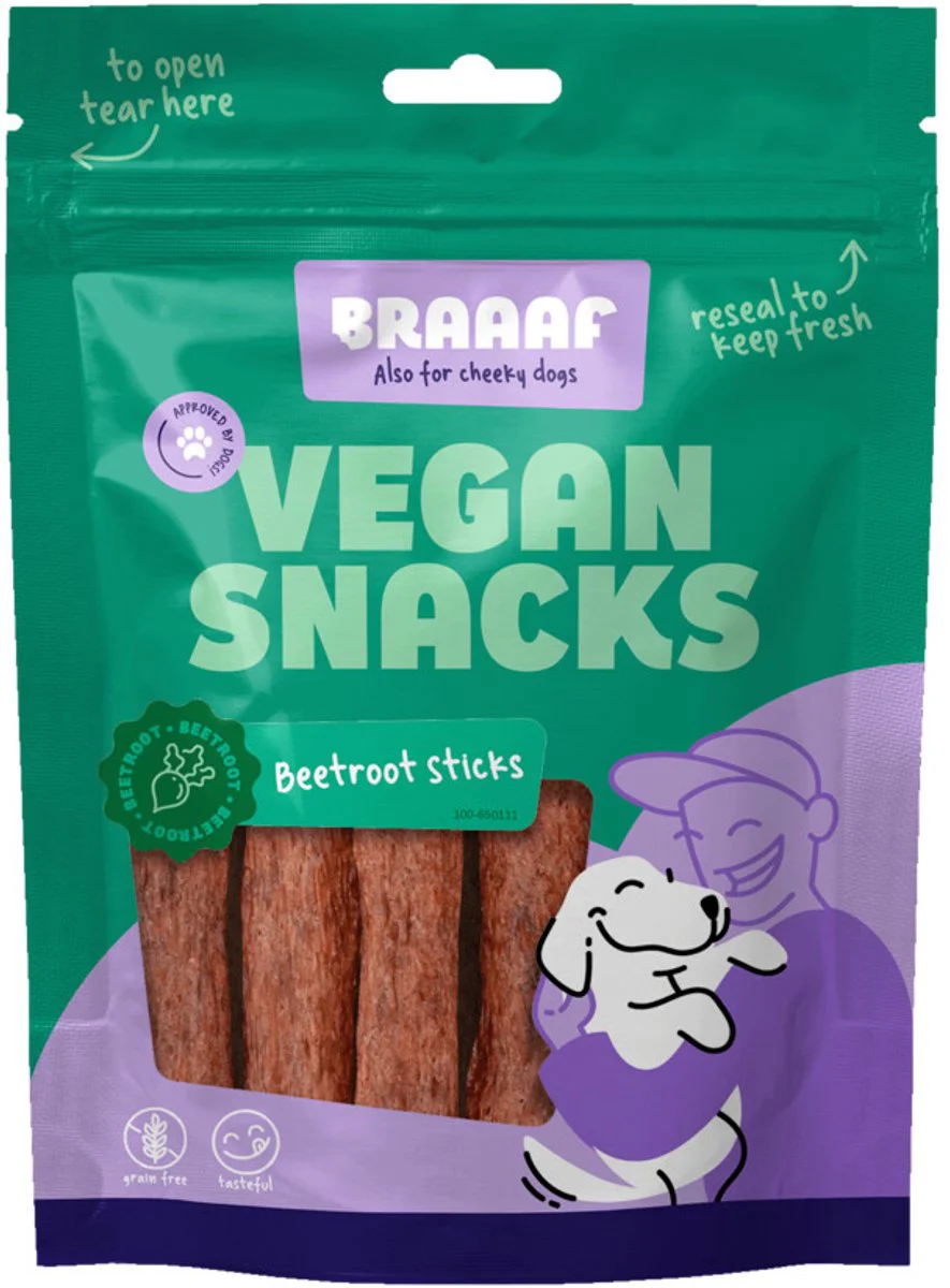 10x Braaaf Hondensnack Sticks Bieten 12 cm 80 gr