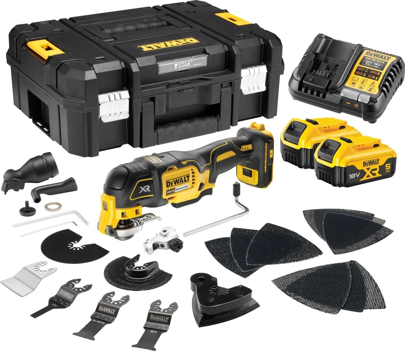 DeWALT DCS356P2 Accu multitool + accessoires 18V XR 5.0Ah in TSTAK