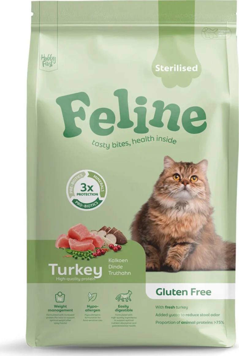 HobbyFirst Feline Kattenvoer Droog Sensitive Sterilised 4,5 kg