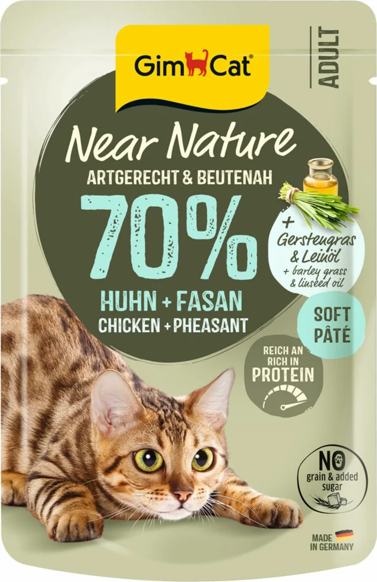 16x GimCat Kattenvoer Near Nature Kip & Fazant 85 gr