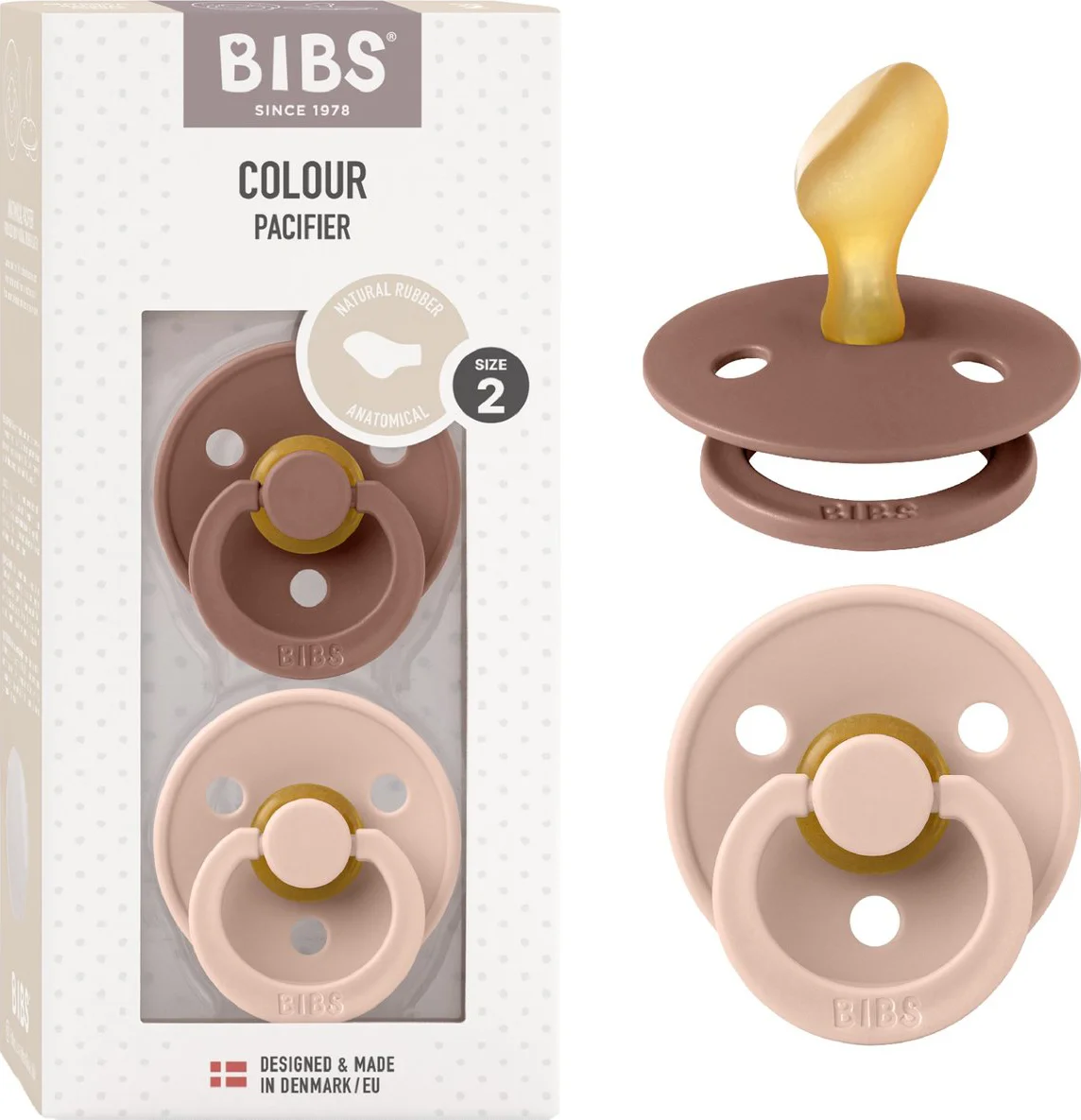 BIBS Fopspeen 6-18 Maanden Anatomic Blush/Woodchuck 2ST