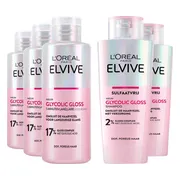 L'Oréal Elvive Glycolic Gloss - Shampoo 3 x 200 ml & Conditioner 2 x 200 ml - Pakket