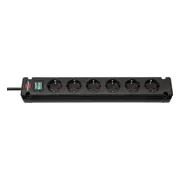 Brennenstuhl Bremounta Stekkerdoos, 6-Voudig (verdeeldoos voor bevestiging , 3m Kabel, met hogere contactbescherming)