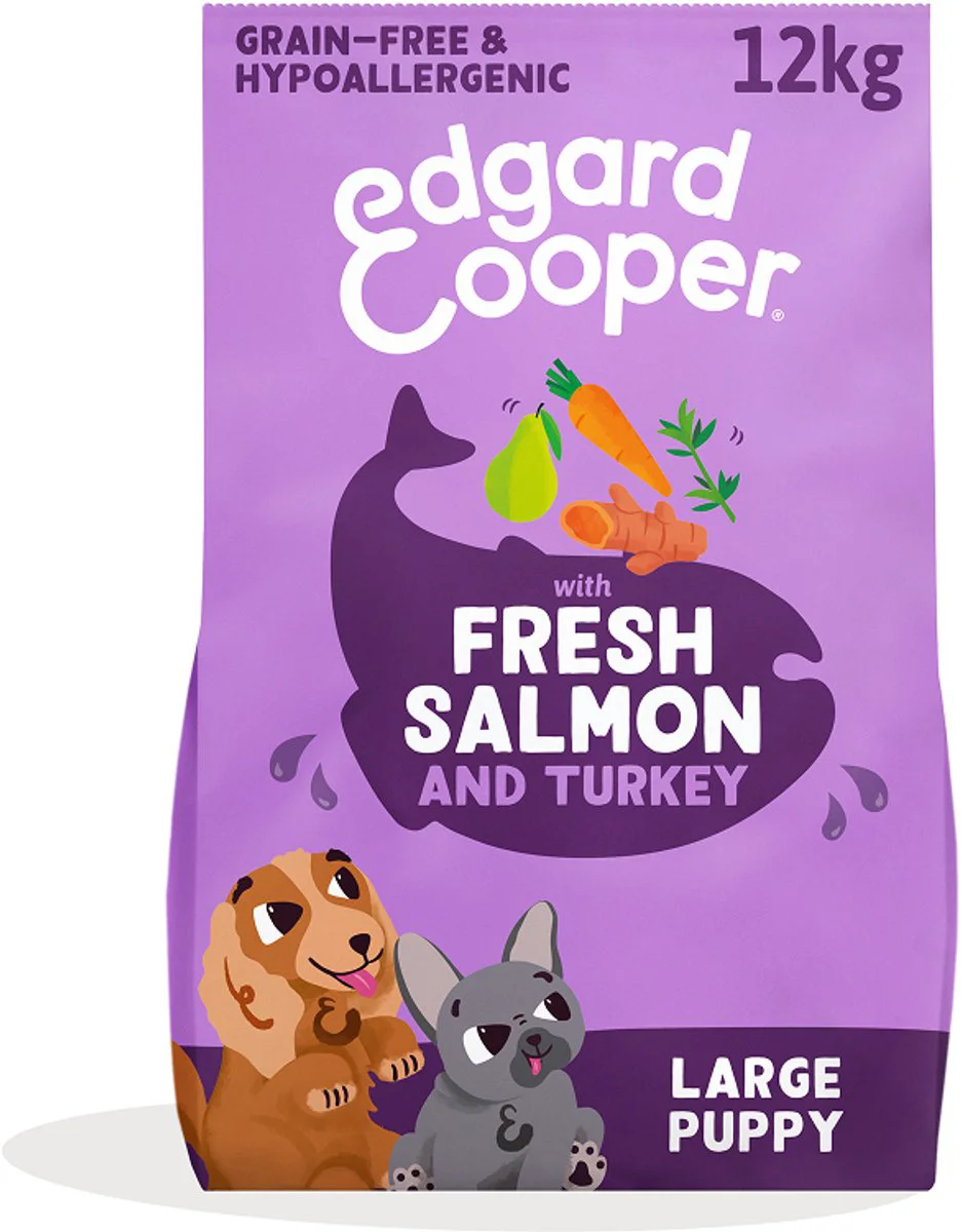 Edgard & Cooper Hondenvoer Droog Verse Zalm en Kalkoen Puppy 12 kg