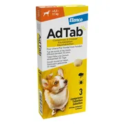 AdTab Anti Vlo en Teek Kauwtabletten Hond >5,5-11 kg 3 tabletten