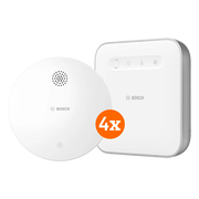 Bosch Draadloze Rookmelder 4-Pack + Bosch Smart Home Controller