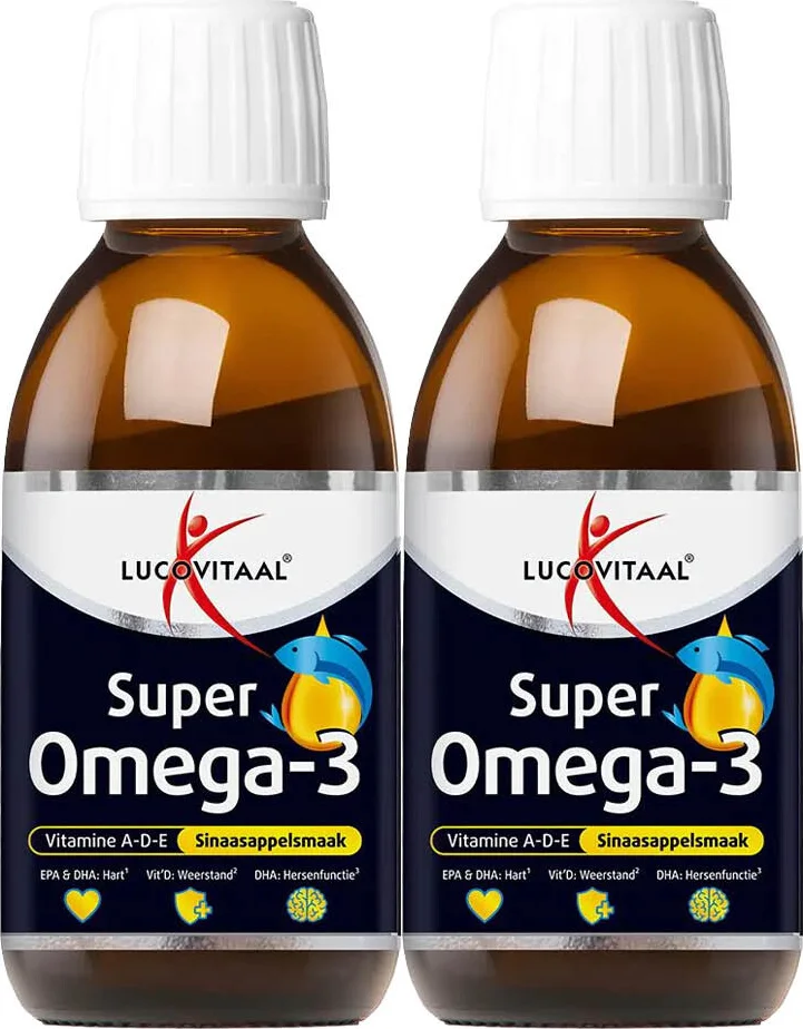 2x Lucovitaal Omega 3 Vloeibaar Sinaasappelsmaak 125 ml