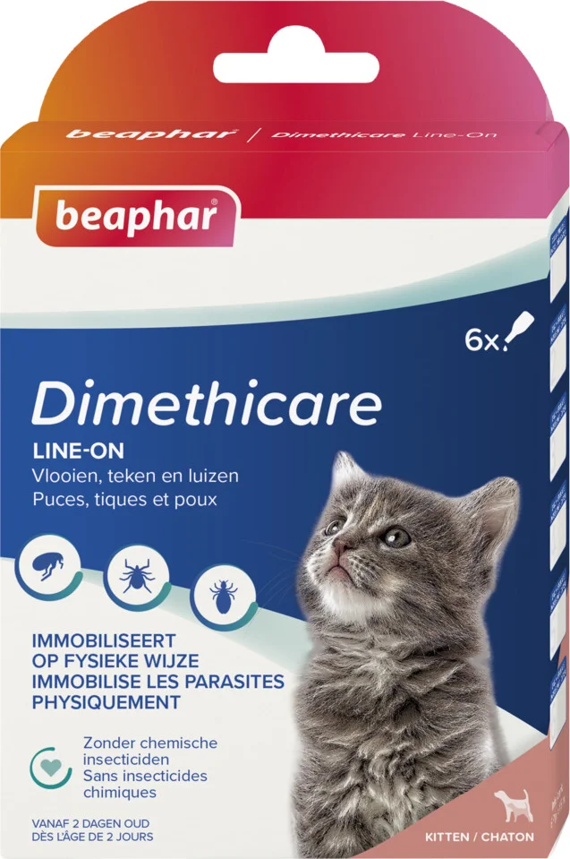 3x Beaphar DIMETHIcare Line-On Kitten 6 stuks