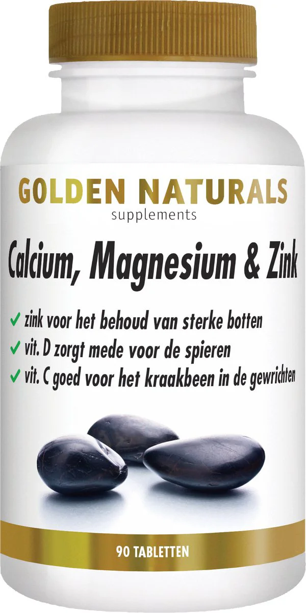 Golden Naturals Calcium, Magnesium & Zink Vegan 90 tabletten