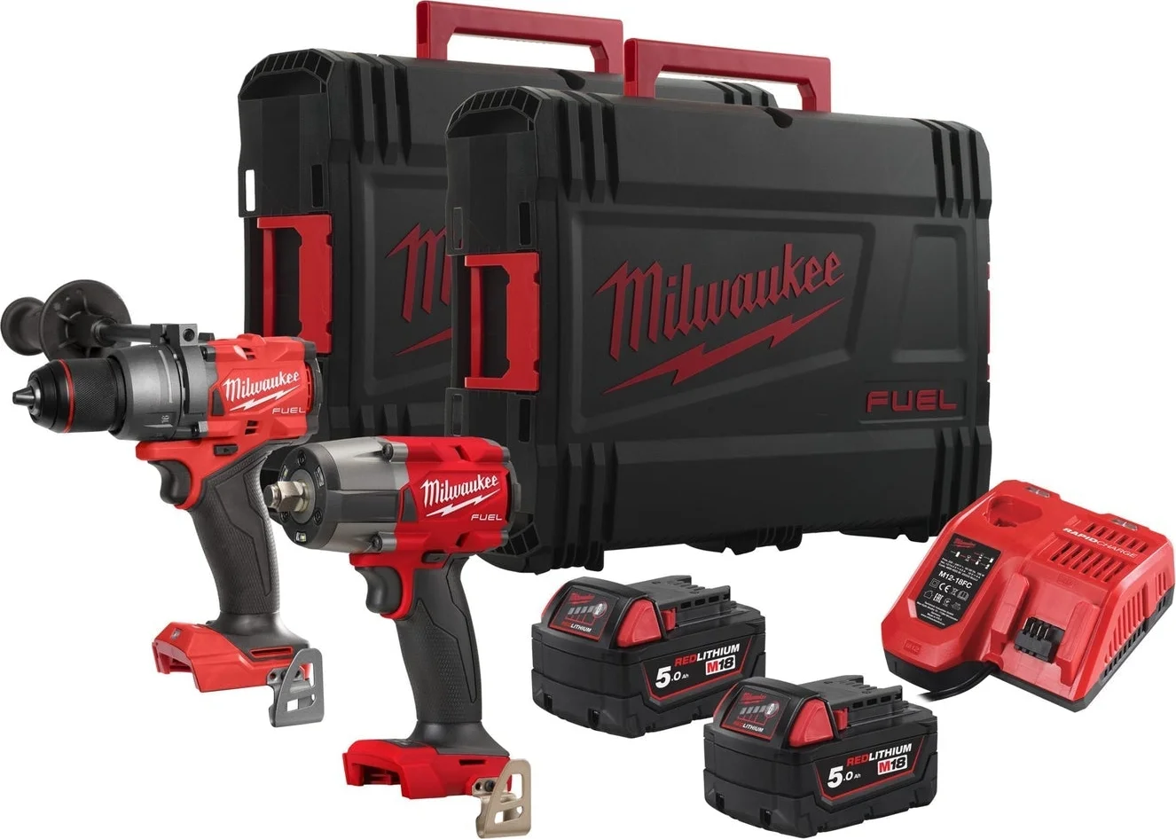 Milwaukee M18 FUEL™ FPP2F3-502X Accu combiset 2-delig (FPD3 + FMTIW2F12) 18V 5.0Ah in HD-Box - 4933492518