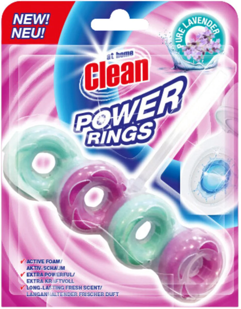 3x At Home Toiletblok Power Rings Pure Lavender 40 gr