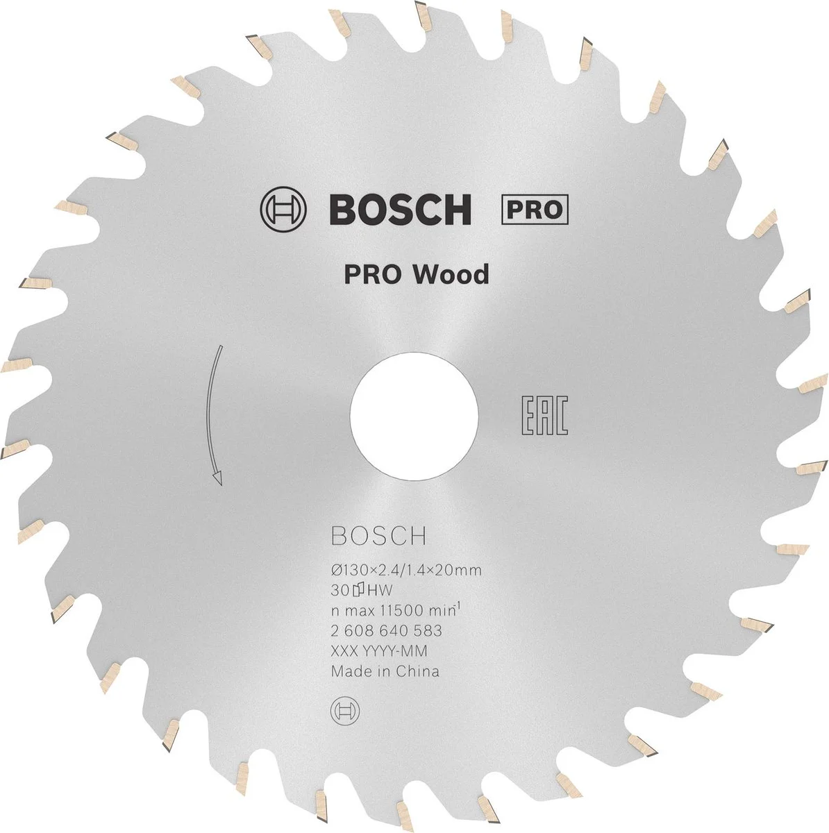 Bosch Professional Cirkelzaagblad PRO Wood | Ø 130 x 2,4 x 20mm 30T - 2608640583