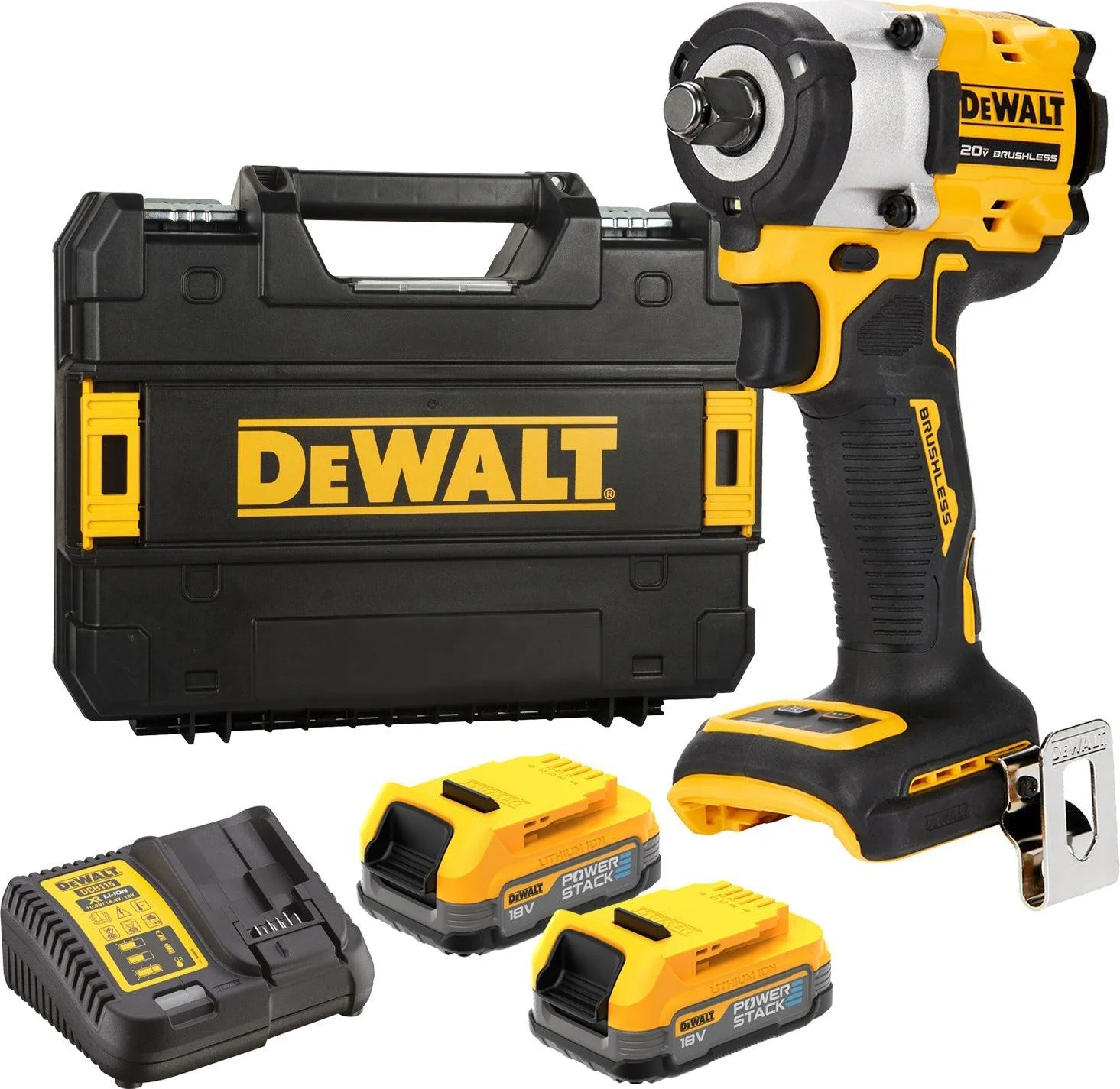 DeWALT DCF921E2T Accu slagmoersleutel 406Nm 1/2" frictiering 18V XR 1.7Ah POWERSTACK in TSTAK