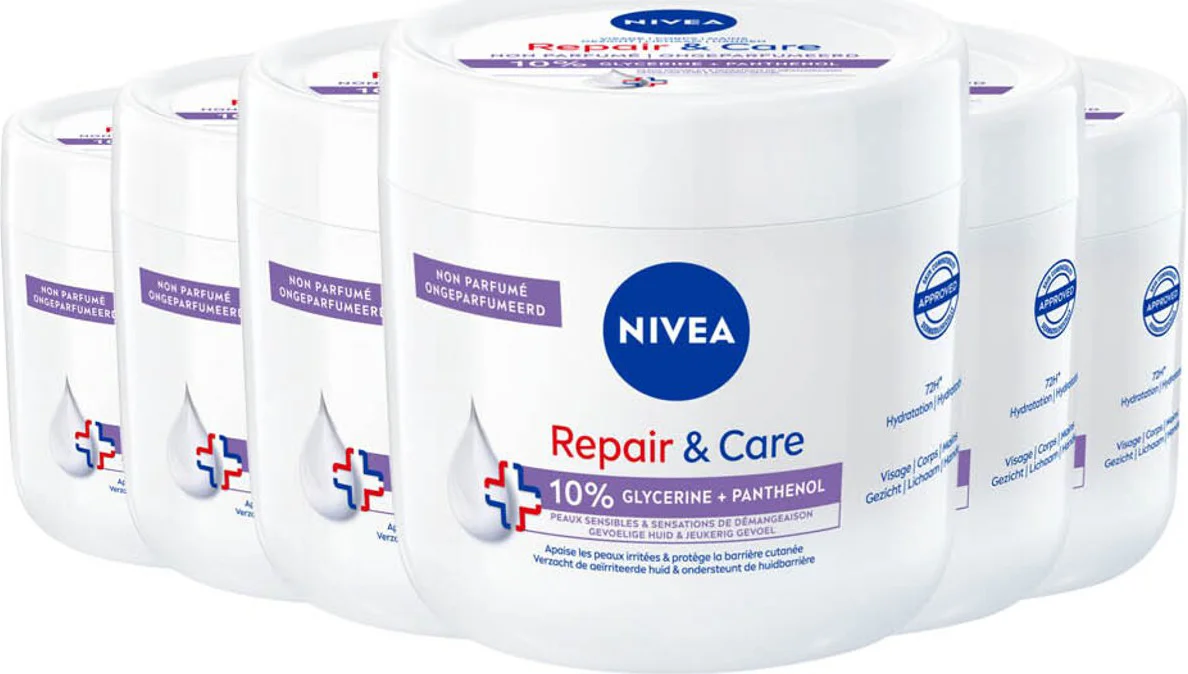 6x NIVEA Repair & Care Bodycrème Sensitive 400 ml