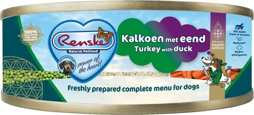 Renske Vers Gestoomd Complete Menu Hondenvoer Nat Kalkoen - Eend 95 gr