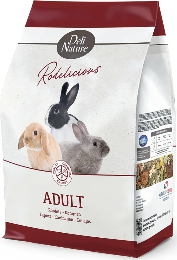 4x Deli Nature Rodelicious Adult Konijnenvoer 2,5 kg