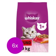 6x Whiskas 1+ Adult Katten Droogvoer Rund 1,9 kg
