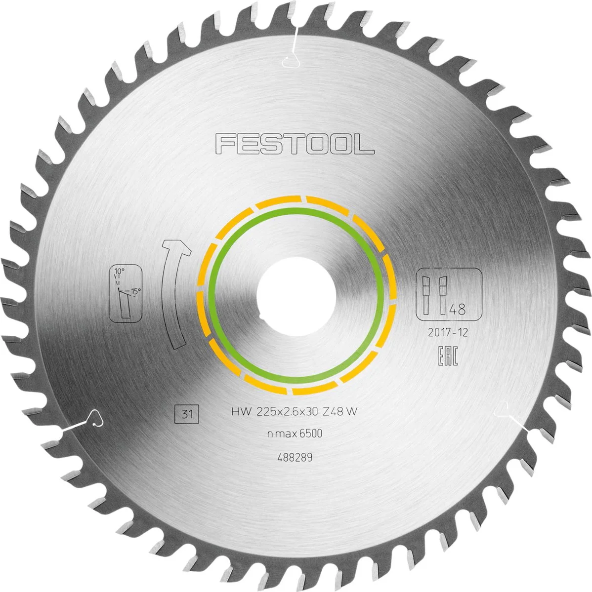 Festool Cirkelzaagblad voor Hout | Wood Fine Cut | Ø 225mm Asgat 30mm 48T - 488289
