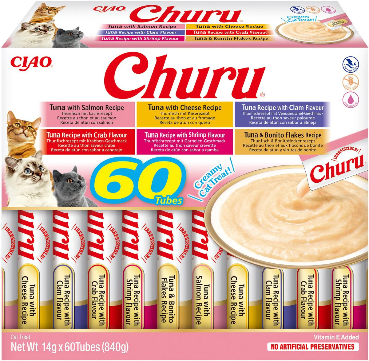 Ciao Churu Kattensnack Puree Tuna 60x14 gr