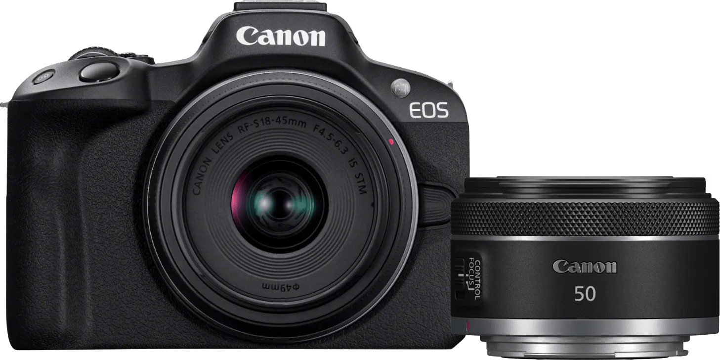 Canon EOS R50 + RF-S 18-45mm f/4.5-6.3 IS STM + RF 50mm f/1.8 STM