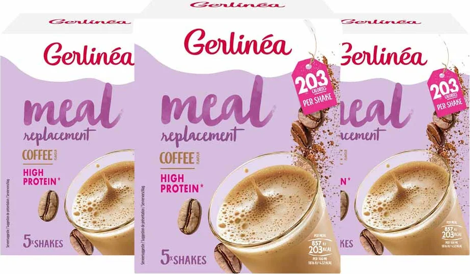 3x Gerlinea Maaltijdvervanger Koffie 5 x 30 gr