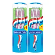 2x Aquafresh Tandenborstel Clean & Flex Hard 3 stuks