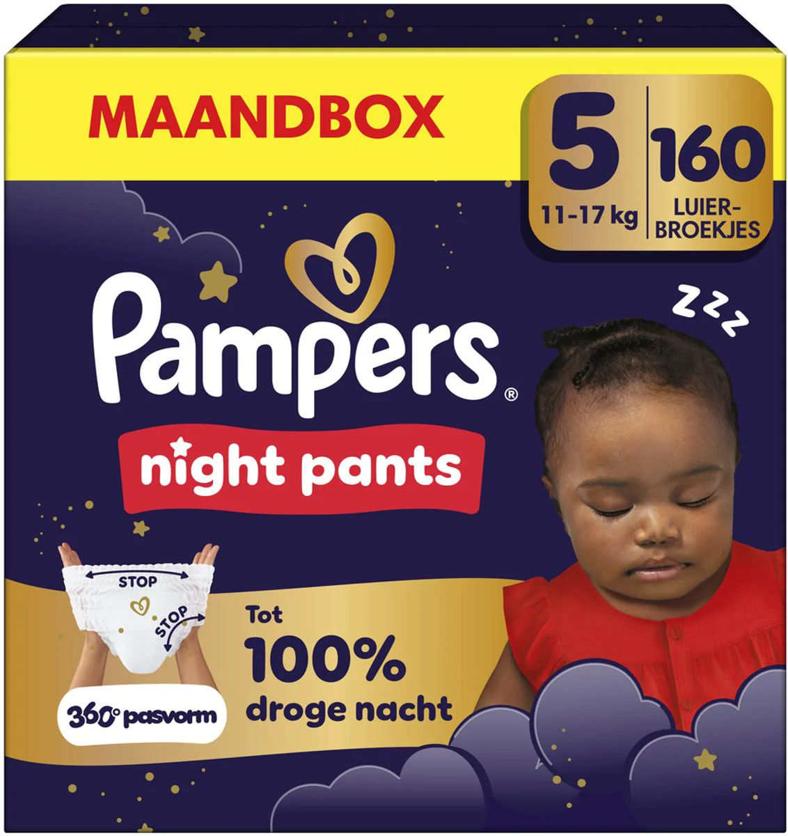 Pampers Baby Dry Night Pants Luierbroekjes Maat 5 (11kg-17kg) 160 stuks