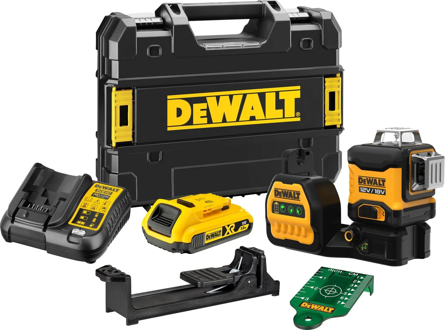 DeWALT DCE089D1G18 Accu kruislijnlaser groen 3x360° 12V/18V XR 2.0Ah in TSTAK