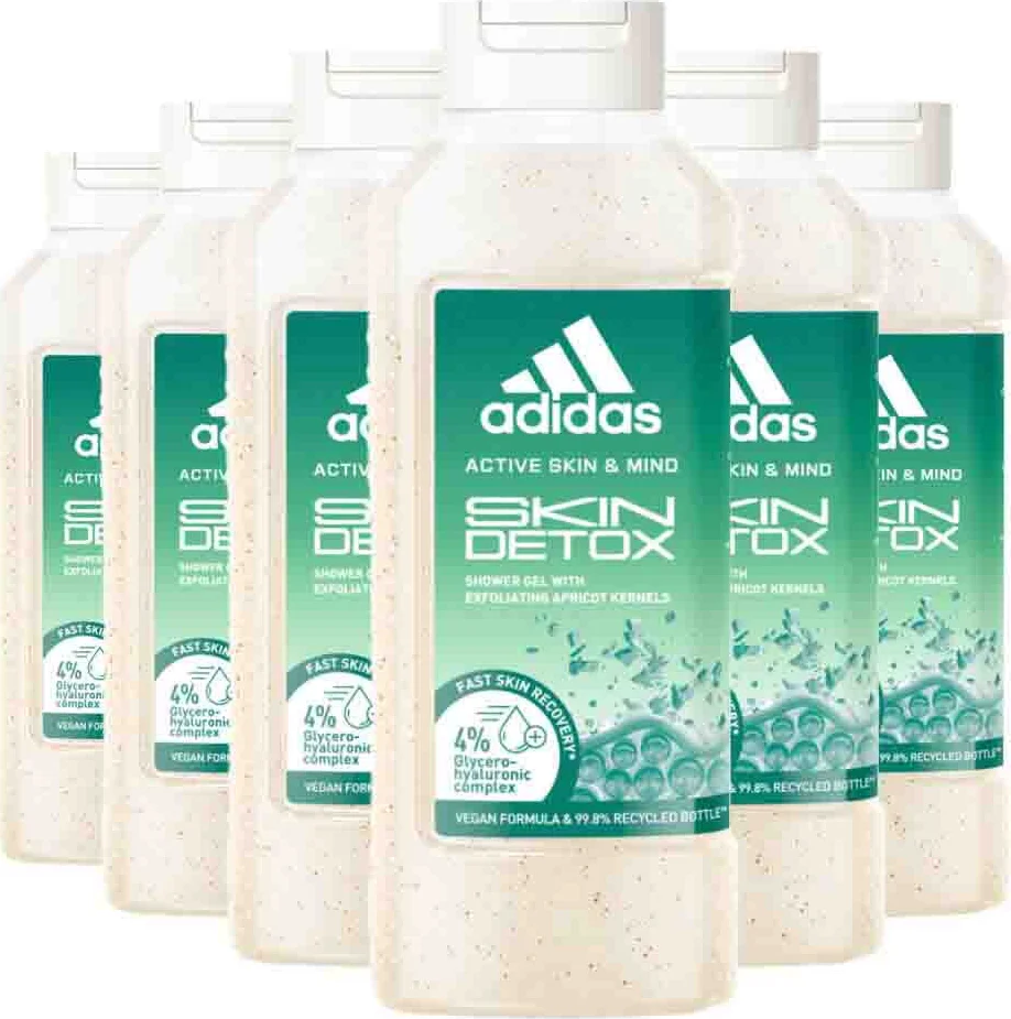 6x Adidas Shower Gel Active Skin & Mind Skin Detox W 400 ml