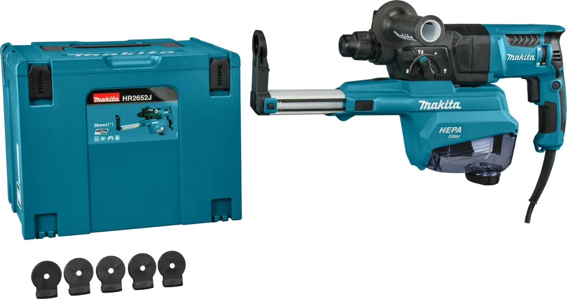 Makita HR2652J Combihamer SDS-Plus 2,2J + stofafzuigunit 230V in Mbox