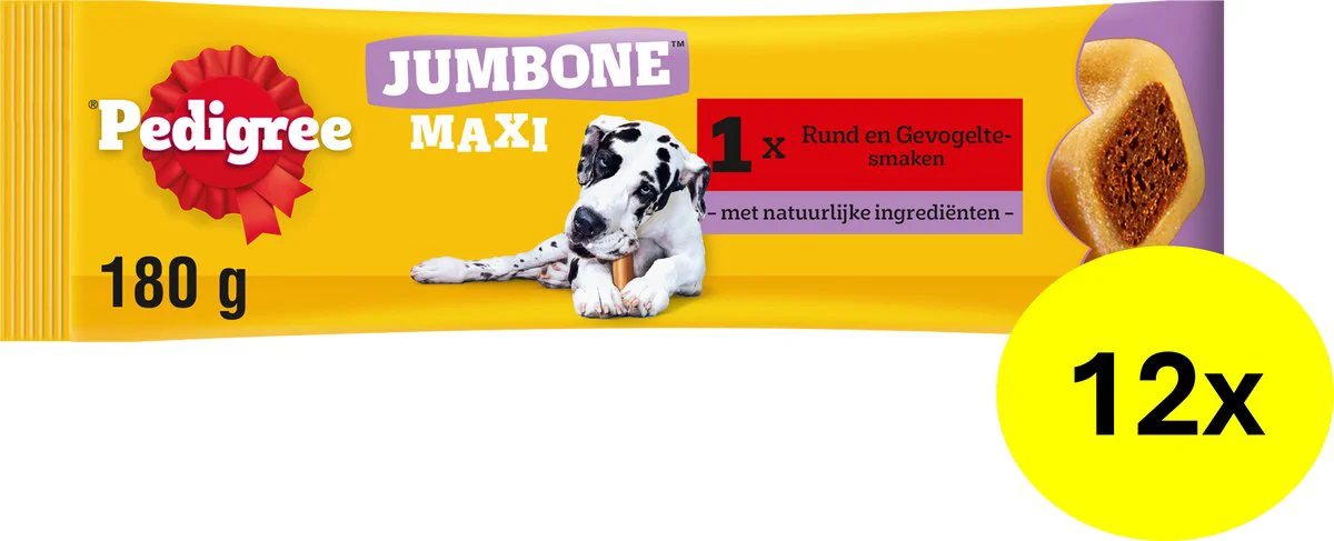 12x Pedigree Jumbone Hondensnacks Maxi Rund & Gevogelte