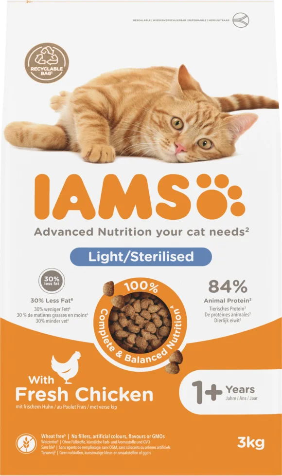 IAMS Kat Adult Sterilised - Overweight Kip 3 kg