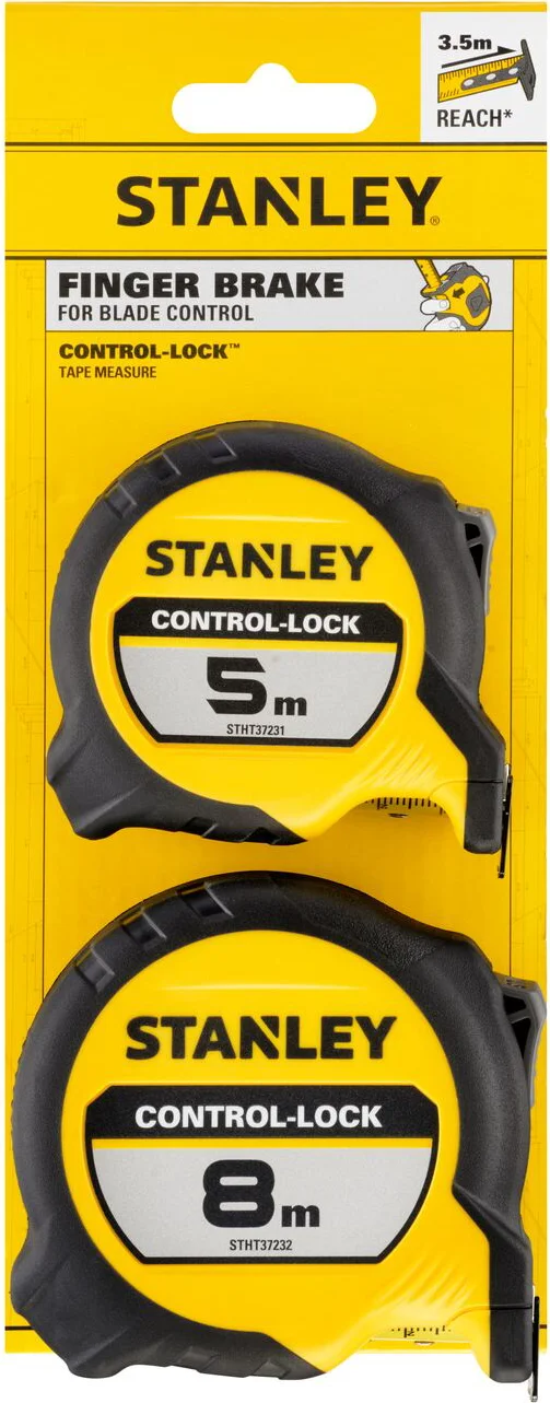 Stanley STHT37261-0 Rolbandmaat Control-Lock duopack 5m / 8m