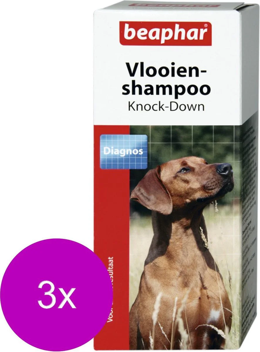 3x Beaphar Anti Vlooienshampoo Hond - Kat 200 ml