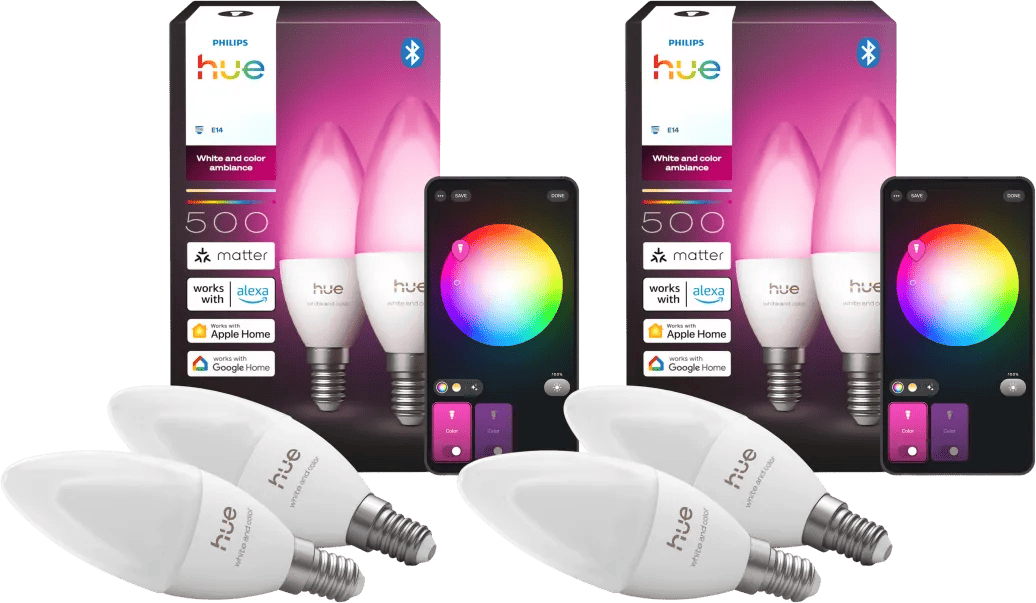 Philips Hue Kaarslamp White and Color E14 4-Pack