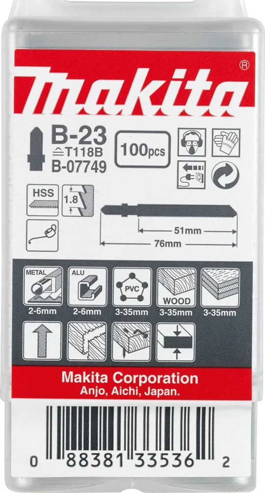 Makita B-07749 T 118 B Decoupeerzaagblad voor Multimateriaal VE=100