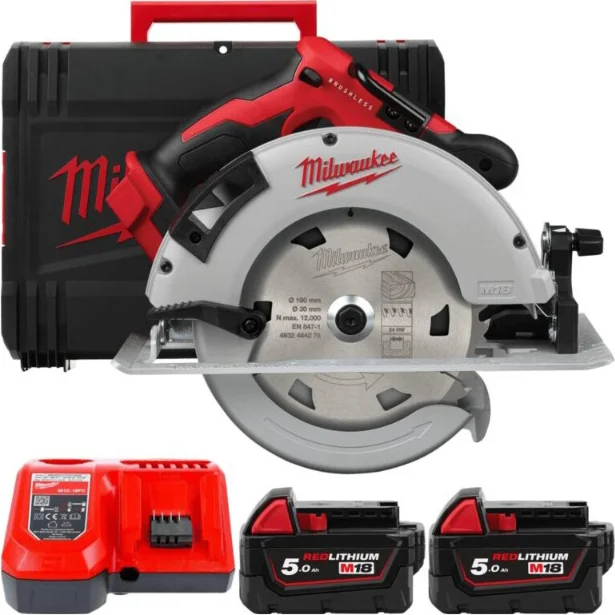 Milwaukee M18 BLCS66-502X Accu Cirkelzaag 190mm 18V 5.0Ah in HD-Box - 4933464590